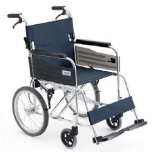 MIKI三貴手動輪椅車MPTC-46JL 藍色S-3重量11.5公斤，小型便攜，免充氣實心胎輪椅