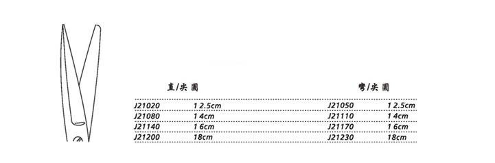 金鐘手術(shù)剪彎尖圓 J21050 12.5cm 彎尖圓