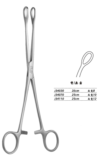 金鐘海綿鉗彎無(wú)齒 J34110 25cm 彎無(wú)齒 頭寬 12