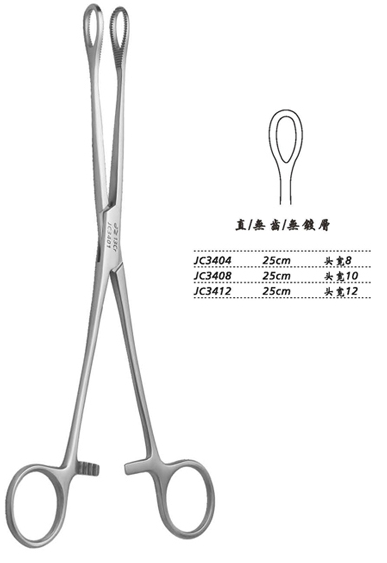 金鐘海綿鉗直無(wú)齒 JC3412 25cm 直無(wú)齒 頭寬12 WD