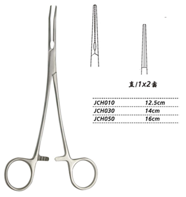金鐘無損傷止血鉗  JCH010 12.5cm 直 1×2齒
