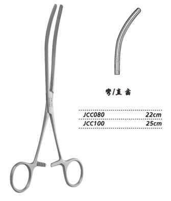 金鐘腸鉗直齒 JCC100 25cm 彎 直齒