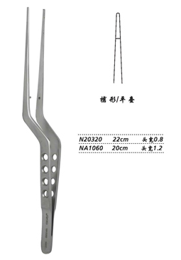 金鐘顯微鑷槍形 NA1060 20cm 槍形 平臺 頭寬 1.2