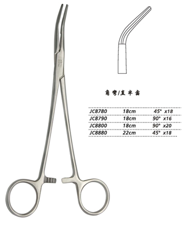 金鐘分離結(jié)扎鉗18cm JC8790 18cm 90°×16直半齒