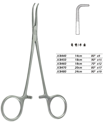 金鐘分離結扎鉗20cm JC8470 20cm 80°×17半齒