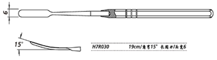 金鐘鼻中隔剝離器角彎 H7R030 19cm 角彎15° 長圓刃 頭寬6